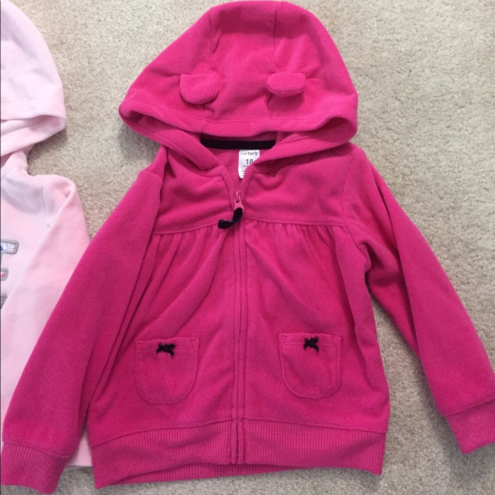 Two Carters pink fleece hoodies - Picture 3 of 7