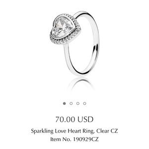 Sparkling clear love heart ring