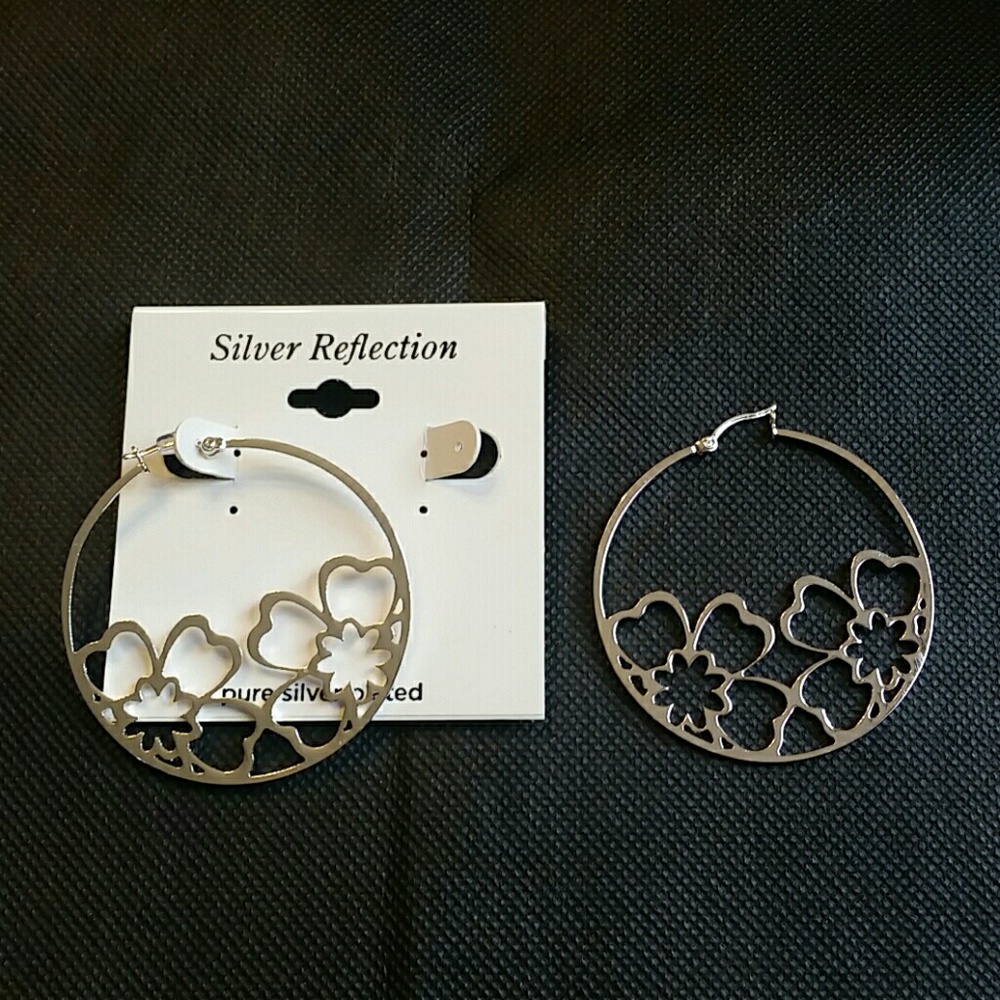 Silver Reflections hoop earrings
