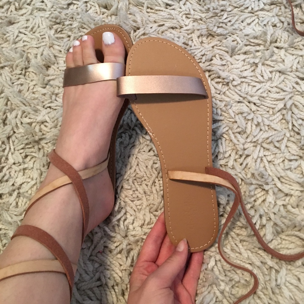 Laced up gold sandals: Forever 21