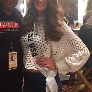 Express White Crochet Crop Top