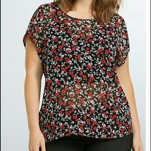 Torrid size 3 skull bow back top