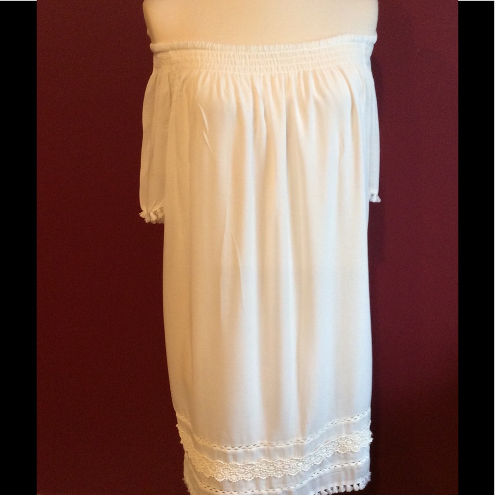 Loft xs off the shoulder dress white SZ xs - Picture 5 of 7