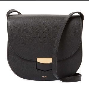 Celine Trotteur Medium Crossbody in Black