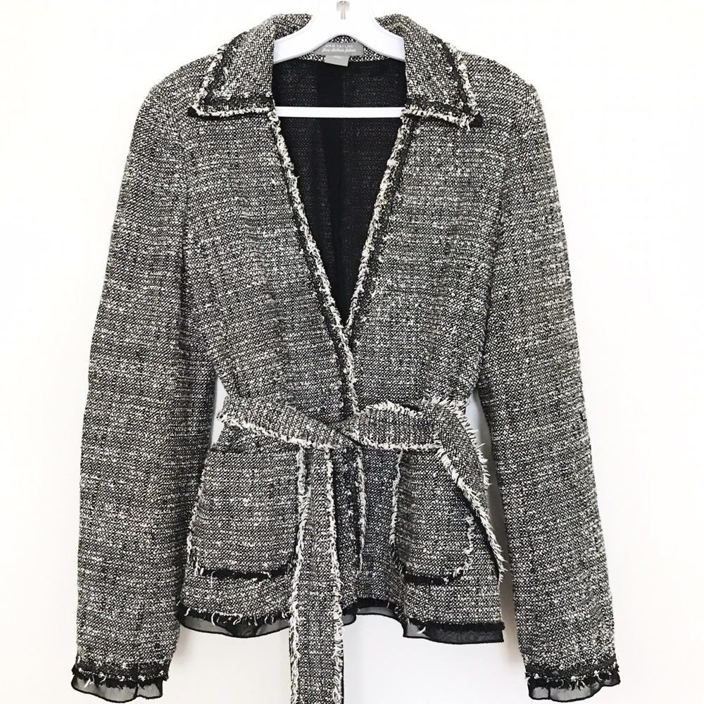 Ann Taylor Black white Tweed Coat