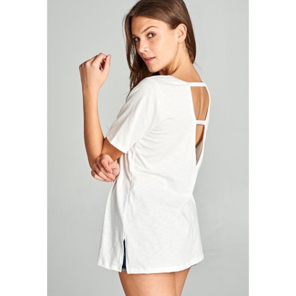 *LAST1* Blush Cutout Back Tee - Picture 2 of 4