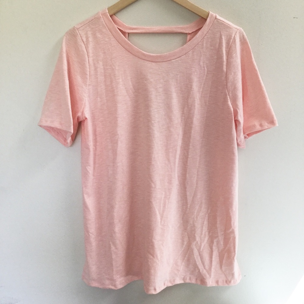 *LAST1* Blush Cutout Back Tee - Picture 3 of 4