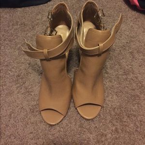 Express Taupe, opened toed heels.