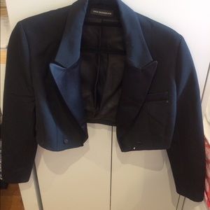 Vika Gazinkskaya Cropped Tux Black Jacket