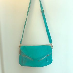 Street Level cross-body teal purse