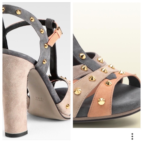 NWT Gucci Jacquelyne Studded Suede Sandals - Picture 2 of 4