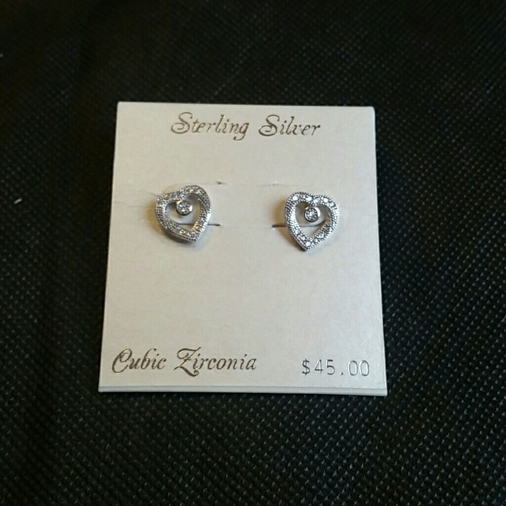 Sterling silver heart earrings