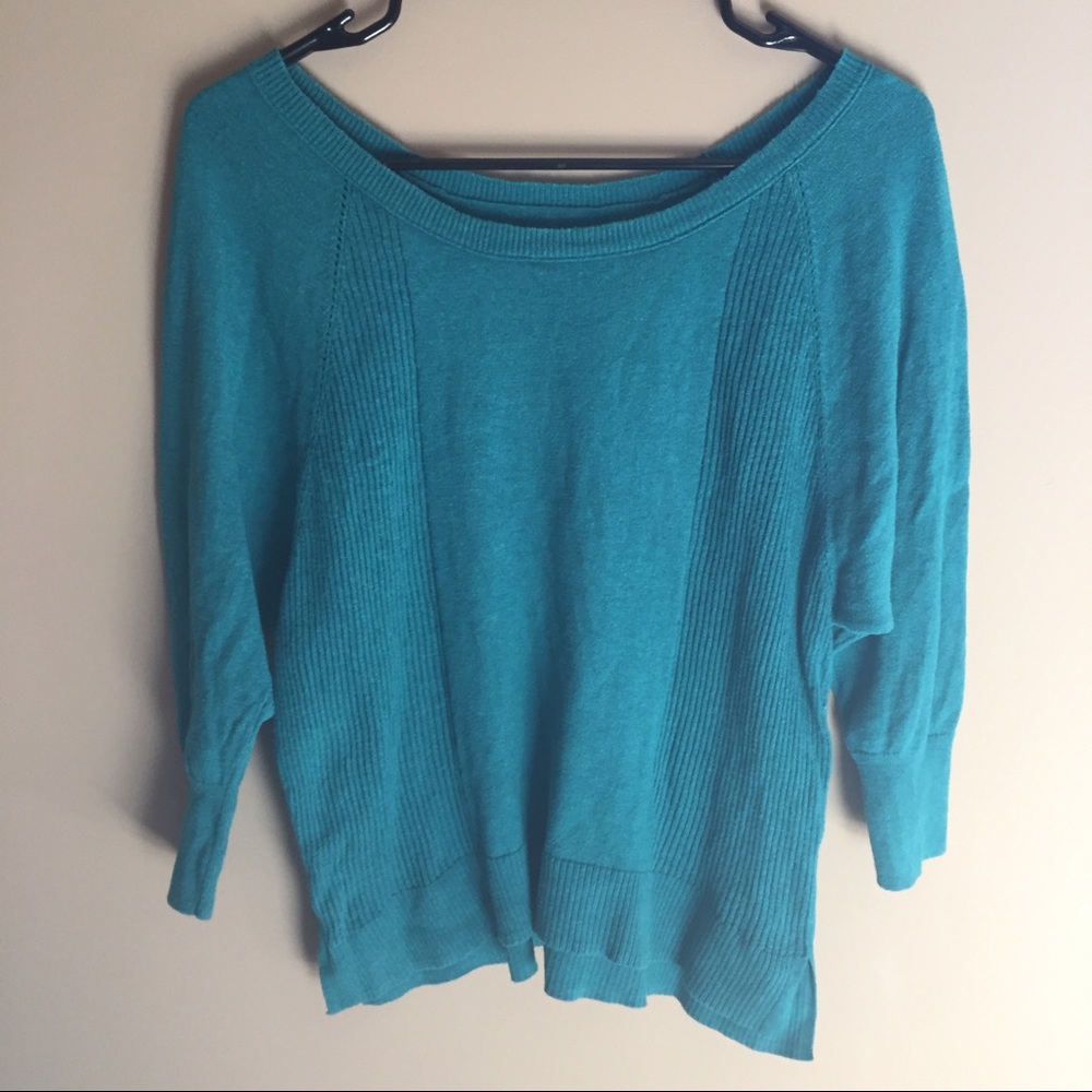 Turquoise Scoop neck Sweater