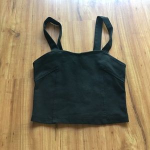 Black zip up crop top