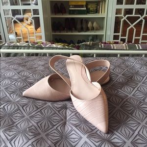 Zara Pink Flat - Slingbacks Croc Embossed