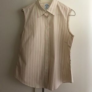 Brooks Brothers fitted sleeveless cotton shirt