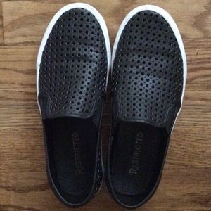 Black slip on sneaks!! So comfy and cute!