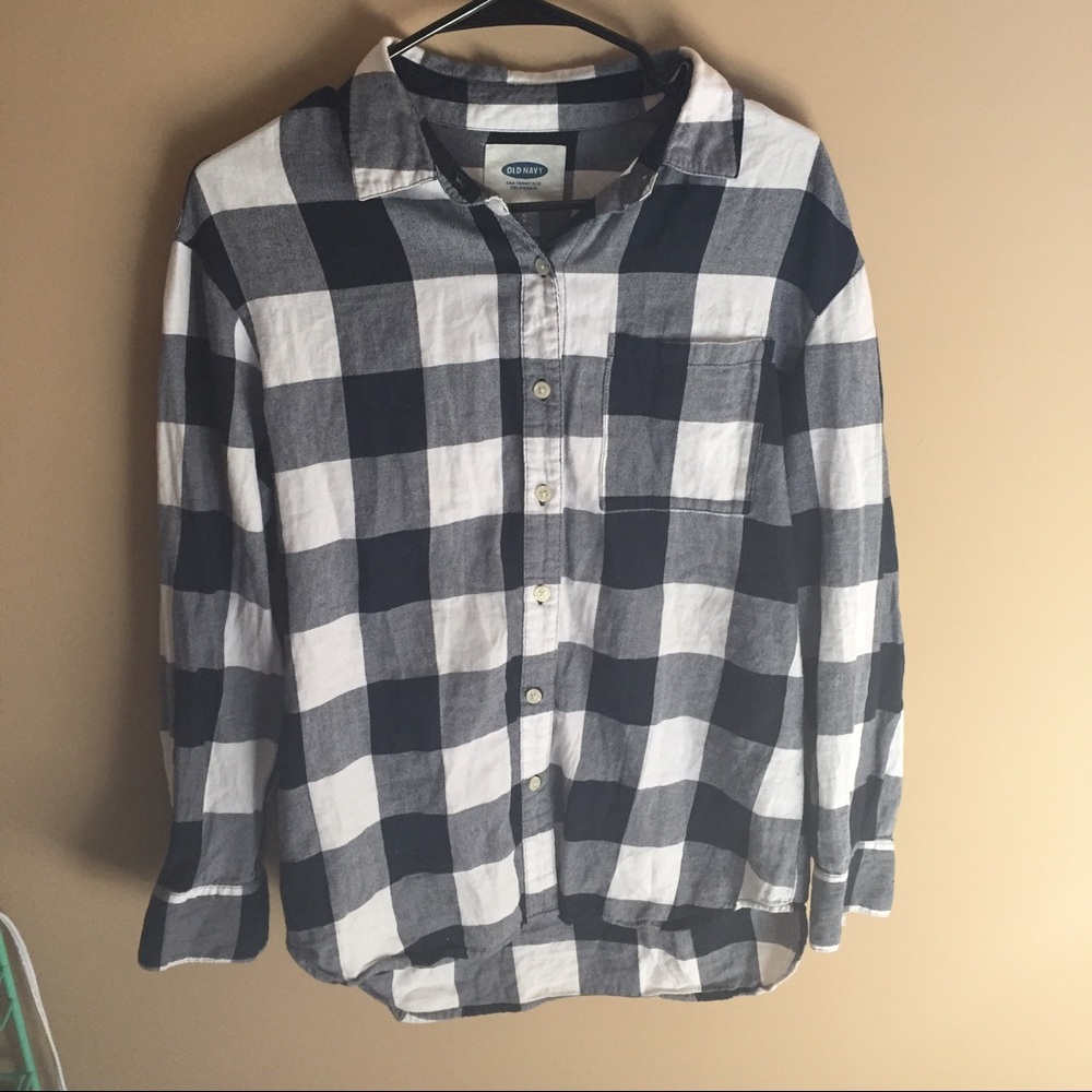 Navy and white Flannel