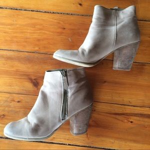Leather heel boots