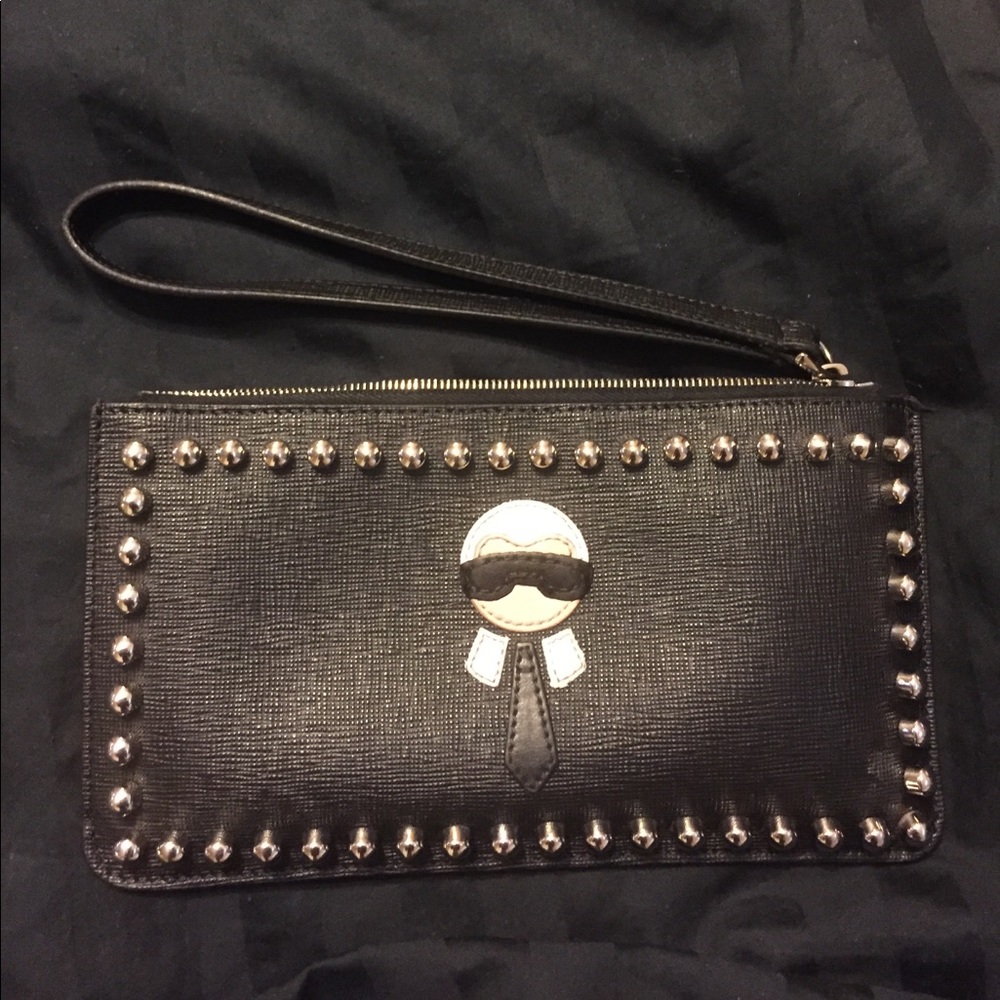 Fendi Karlito Flat Stud Trim Pouch