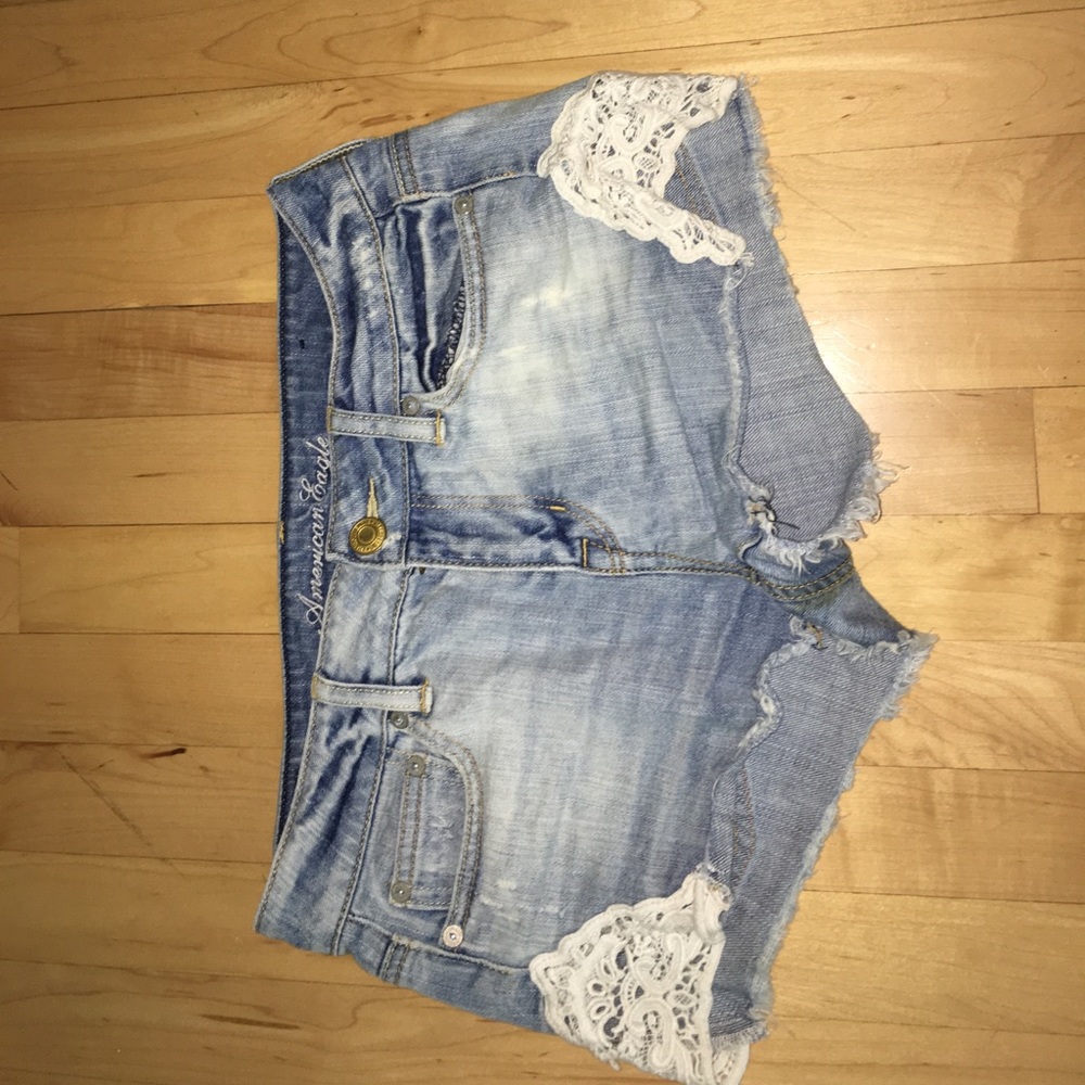 American eagle lace trim Jean shorts