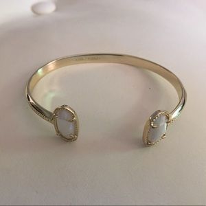 Kendra Scott gold toned bracelet-  white stones.