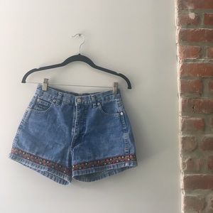 Denim Embroidered shorts