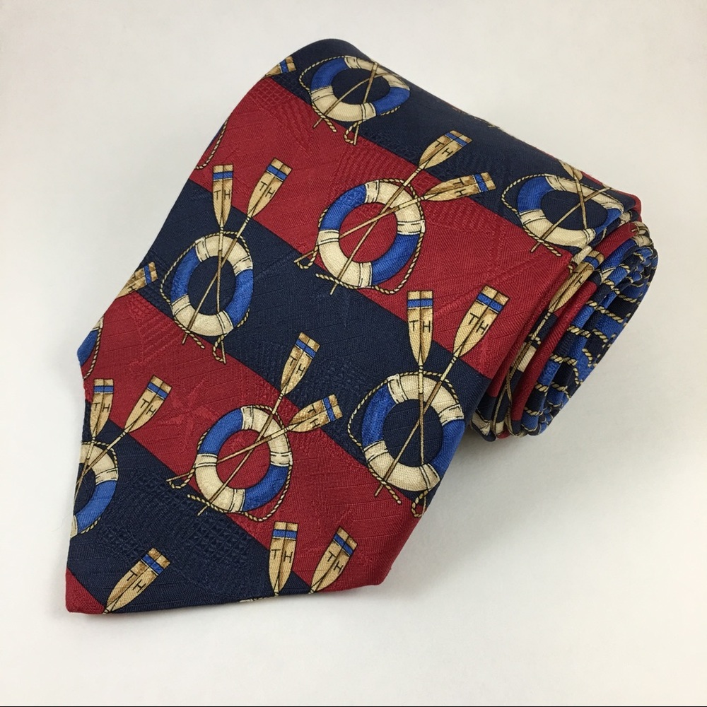 Vintage Tommy Hilfiger Hidden Flag Tie Oar Tube TH