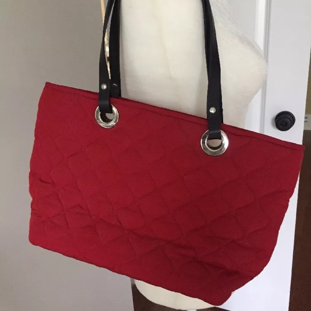 Red quilted bag