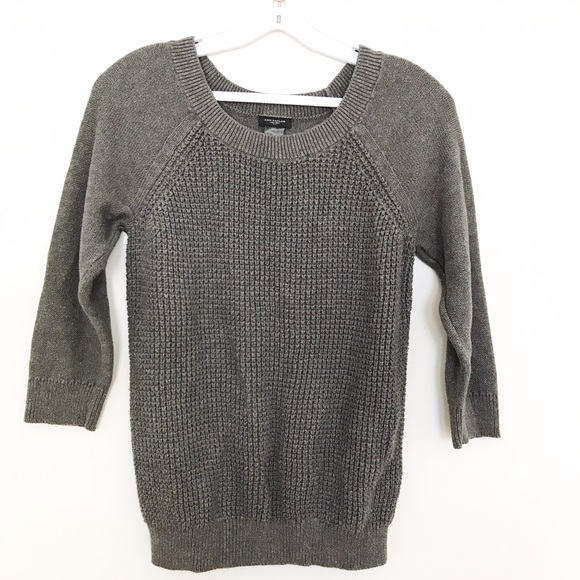 5 for 35 🎈 Ann Taylor Gray 3/4 sleeve Top - Picture 1 of 5
