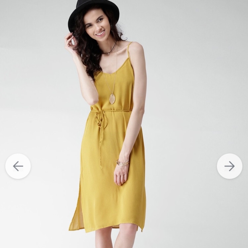 Mustard midi dress