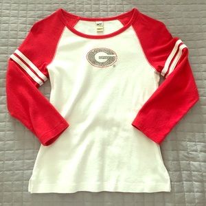 Cotton embellished Georgia 3/4 length sleeve tee