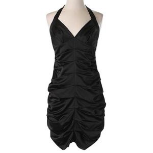BCBGMazAzria black Ruched Halter Dress - like new