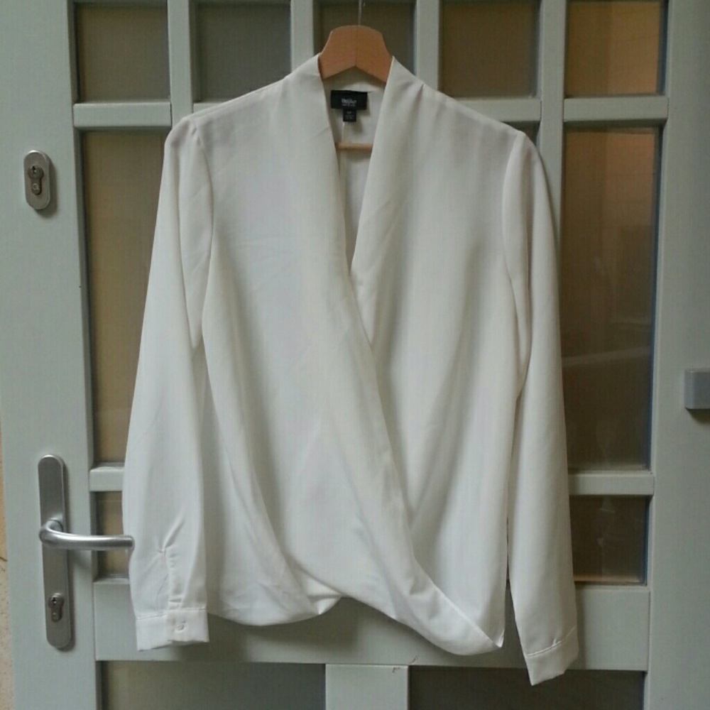 Drape faux wrap blouse