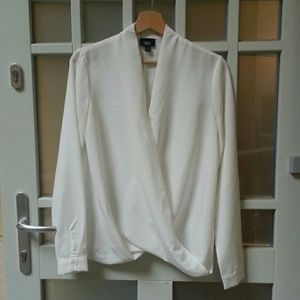 Drape faux wrap blouse
