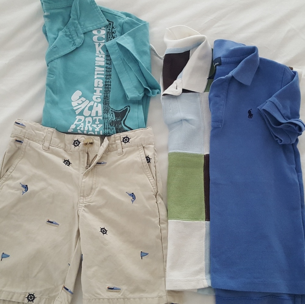 3 Brand Name Boys Size 5 Shirts 1 Short Sz 5