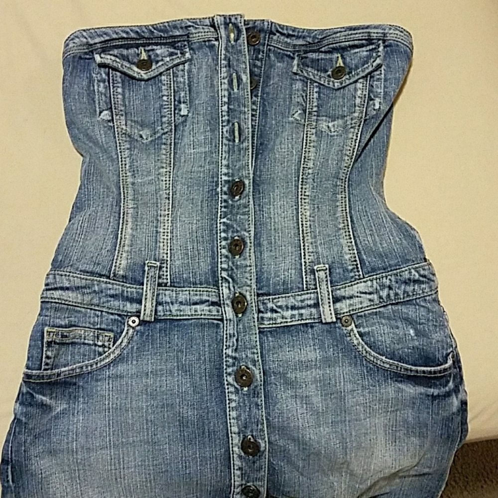 Denim one piece tube dress gtom Guess