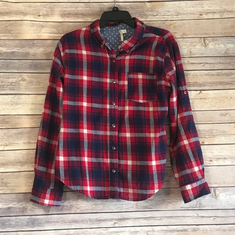 Francesca's plaid Top
