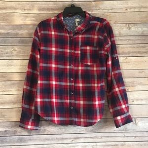 Francesca's plaid Top