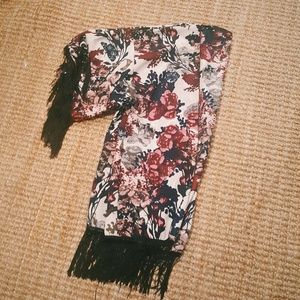 Flower print kimono