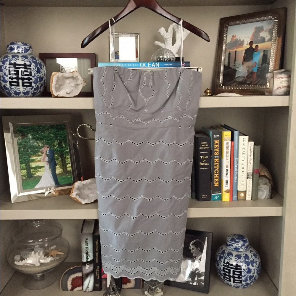Jcrew eyelet strapless dress