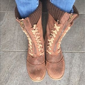 Brown Leather Booties
