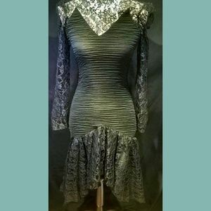 Gorgeous vintage 80's black lace formal dress