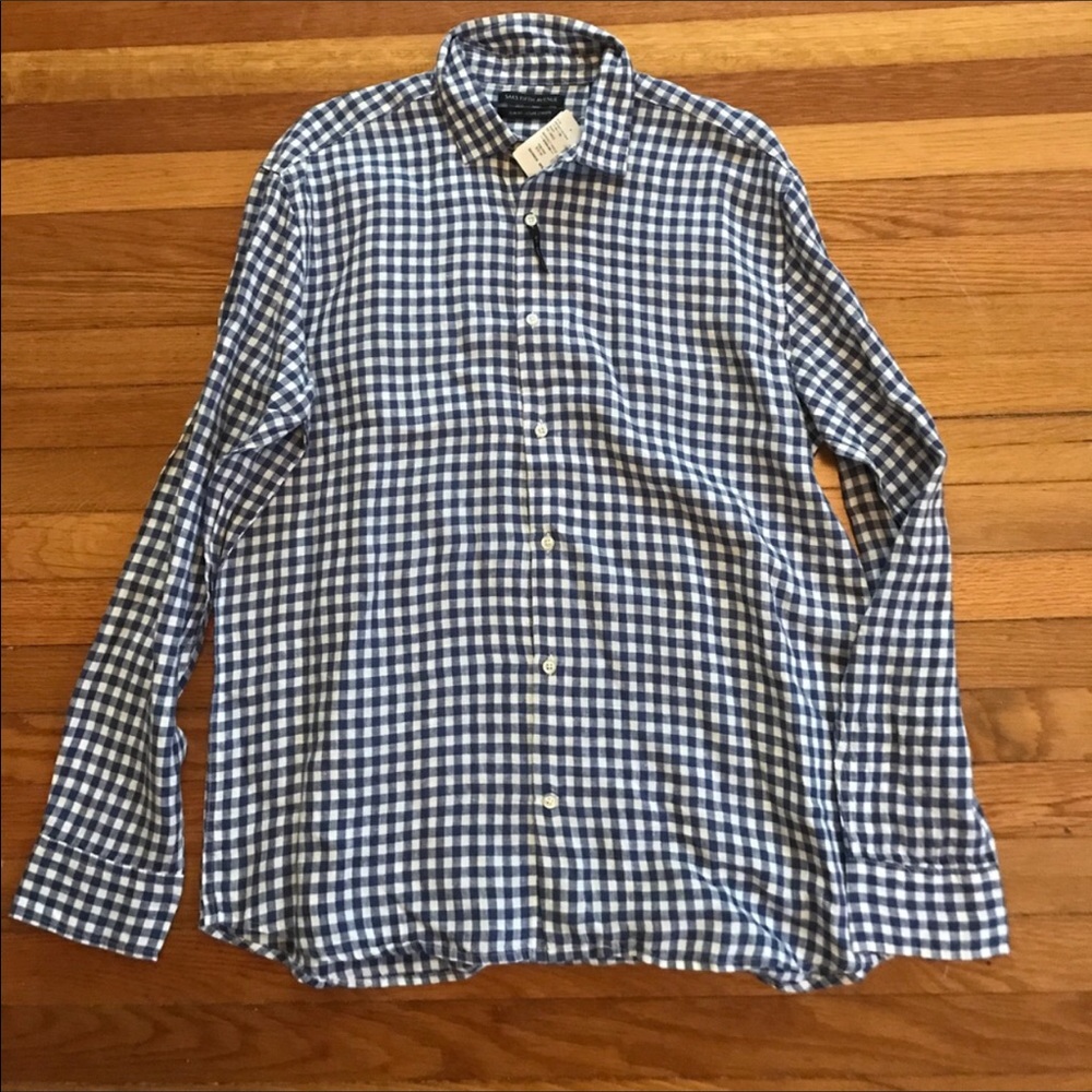 Saks 5th Avenue Linen Casual Button Shirt NWT