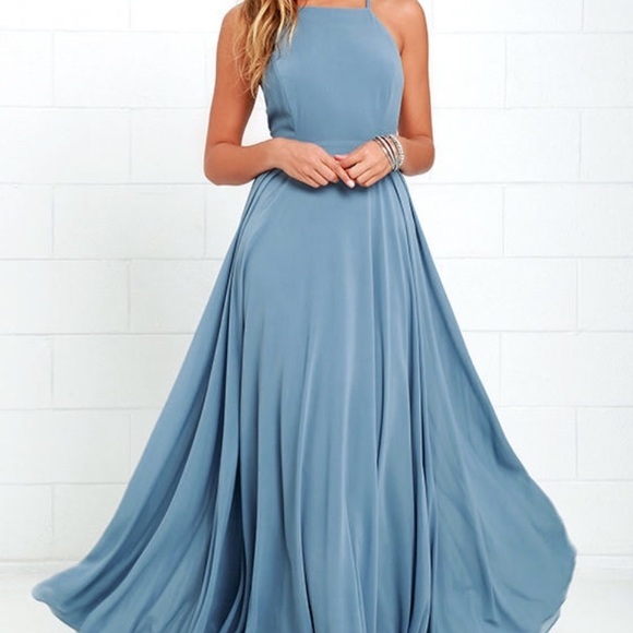 Lulus Dresses & Skirts - MYTHICAL KIND OF LOVE SLATE BLUE MAXI DRESS.