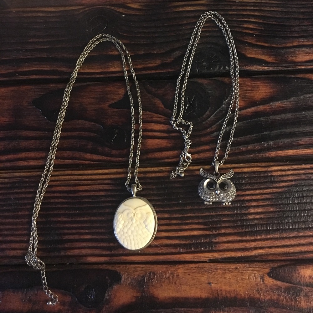 Two owl necklaces