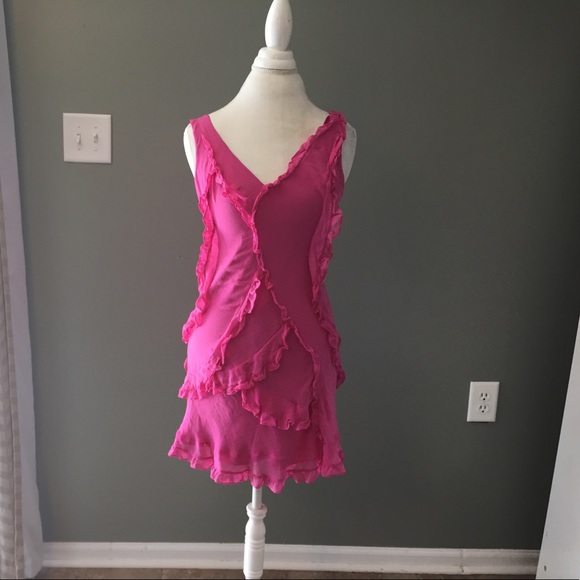 BCBGMaxAzria Dresses & Skirts - BCBG MaxAzria pink ruffle Cocktail Dress
