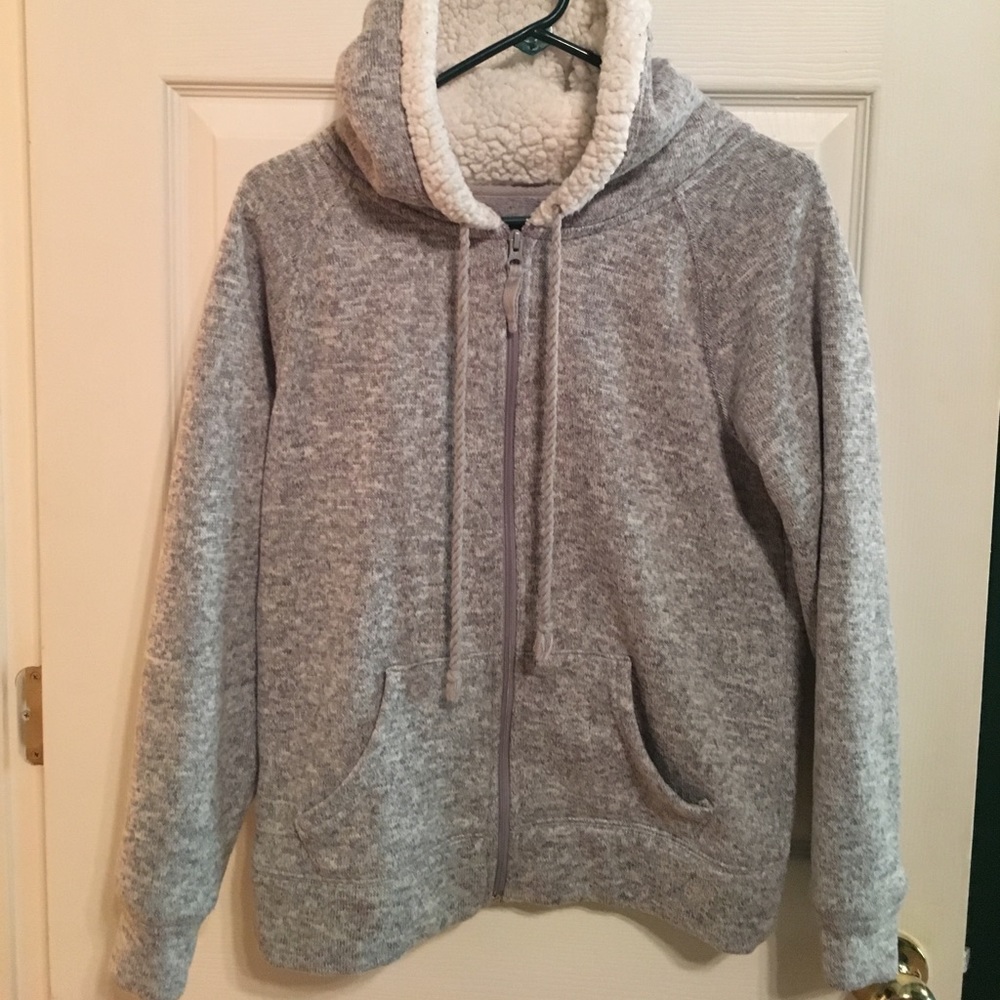 Grey and cream fuzzy jacket