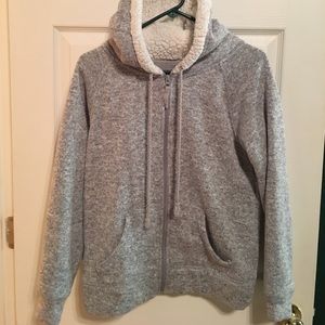 Grey and cream fuzzy jacket