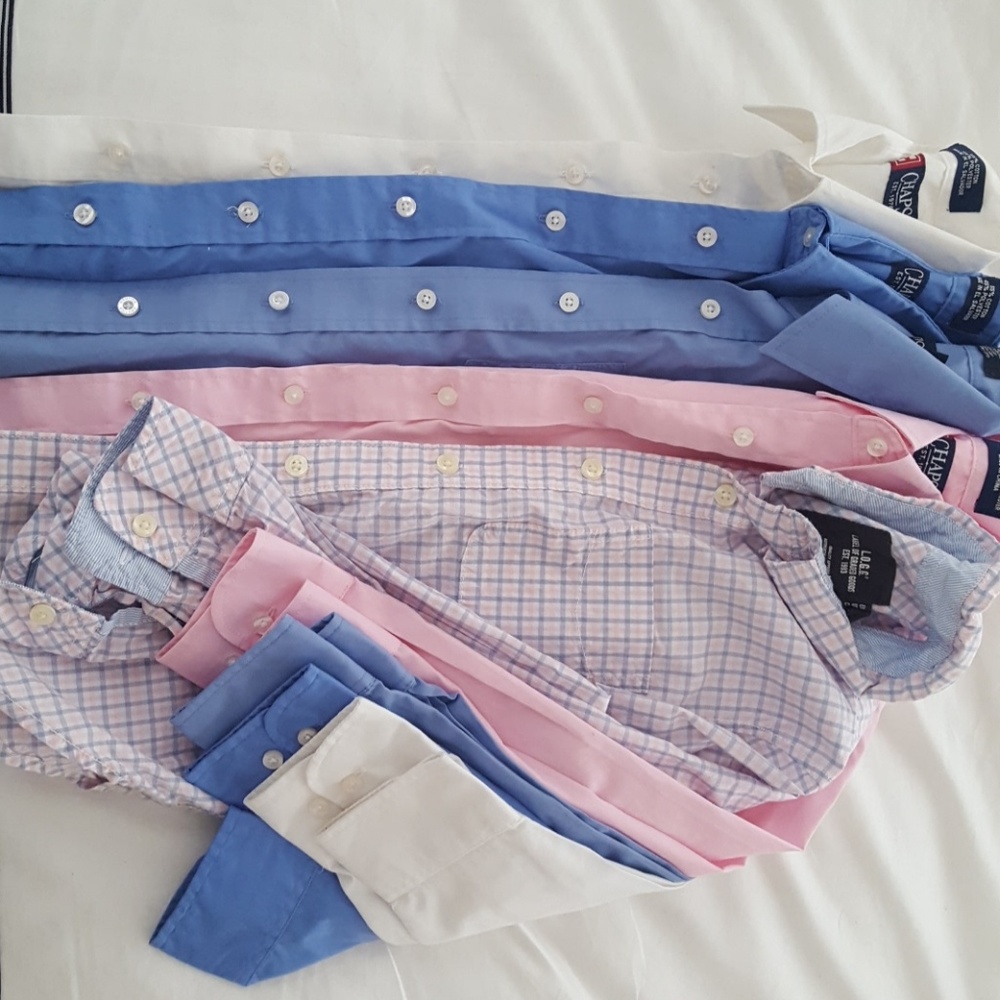 SOLD-5 Boys sz 8 Cotton/Poly Dress Shirts-EWC-